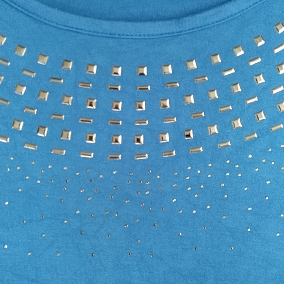 NEW Design History Studded Viscose High Low Top XXL Athens Blue - Picture 9 of 14